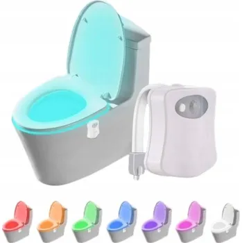 Noční světlo LED SVĚTLO DO WC S ČIDLEM POHYBU A SOUMRAKU