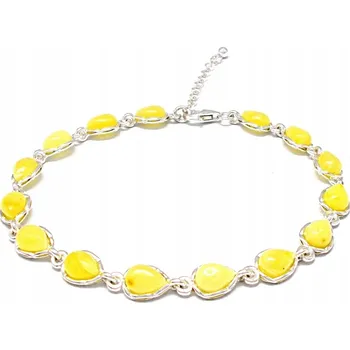 Náramek STŘÍBRNÝ NÁRAMEK S JANTAROM