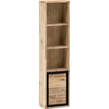 police Masivní závěsná polička Jolo z akáciového dřeva, lakovaná, přírodní barva – 25×15×100 cm