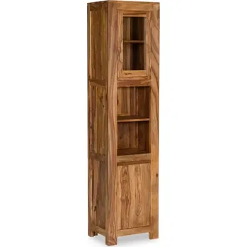 Koupelnový nábytek Masivní koupelnová skříňka Leeston z palisandru, lakovaná, hnědá – 45×35×185 cm