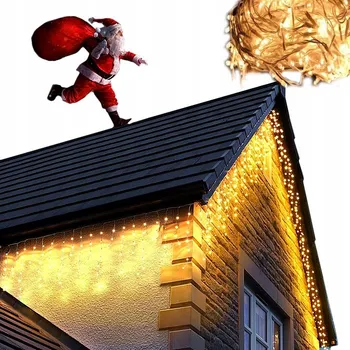 Vánoce Rampouchy vánoční osvětlení na stromeček 500 LED 23,5 m venkovní sváteční světla s efektem blikání