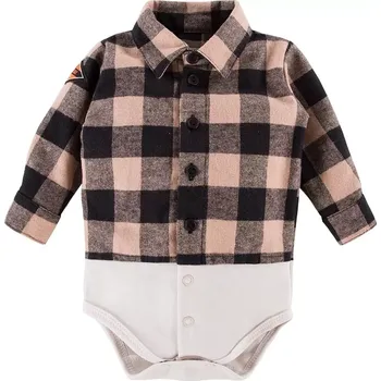 Kojenecké oblečení Eevi KOSTKOVANÉ BODY FLANELOVÉ KOŠILE