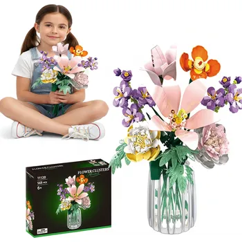 ostatní stavebnice SADA STAVEBNÍCH STAVEBNICE KVĚTINY KYTICE 563 DÍLŮ POLNÍ PRVKY COIL