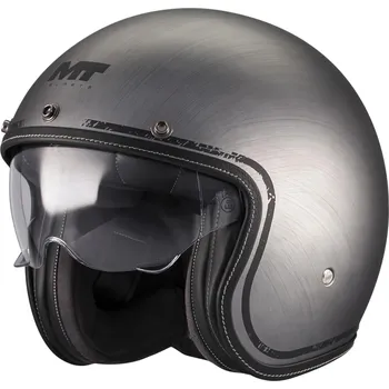 Helma na motorku MT Helmets Otevřená helma na motorku MT Lemans 2 SV S Brushed A2 matná šedá