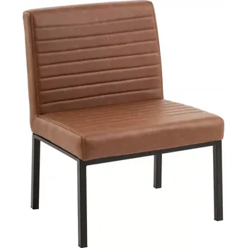 Jídelní židle Čalouněná židle Wingston XXL, nosnost 250 kg, světle hnědá, materiál umělá kůže/kov