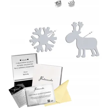 Náušnice Náušnice Sob a sněhovou vločkou, Stříbro 925