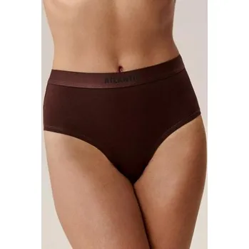 Kalhotky 3 PACK kalhotky Atlantic 3CLP-009B - vyšší pas Hnědo-černá M