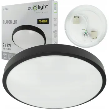 Eco Light stropní svítidlo 2xE27 přisazený kulatý černý EC20444