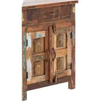 Koupelnový nábytek Masivní skříňka pod umyvadlo Sumana z recyklovaného dřeva, lakovaná, hnědá – 64×32×74 cm