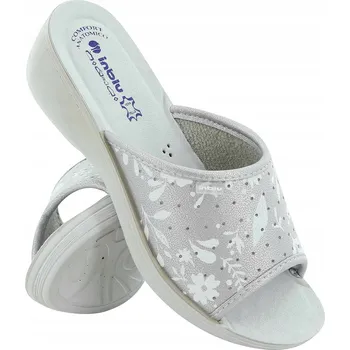 Dámské pantofle Dámské Nazouváky na klínku se zdravotním a hygienickým povrchem, stříbrné barvy, Inblu PL -51 39