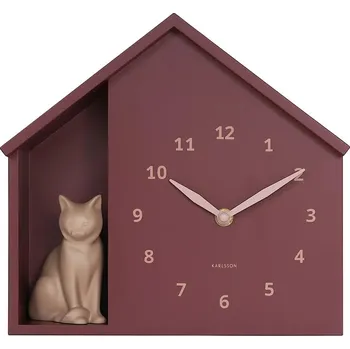 Zvukové nástěnné hodiny Karlsson Siting Cat 26 x 29 cm KA6099RD burgundské 83X