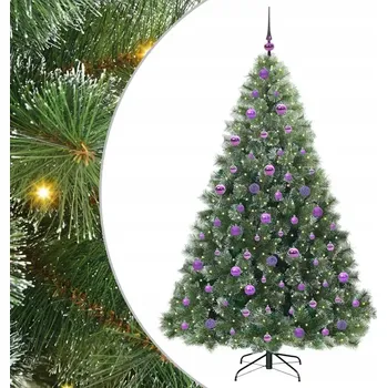 Vánoční stromek Umělý vánoční stromek s 300 LED diodami, zelený, 180 cm, PE a PVC