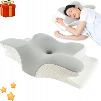 Polštář POLŠTÁŘ POD KRK ORTOPEDICKÝ MOTÝL BÍLÝ NA SPANÍ ERGONOMICKÁ PĚNA