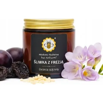 Svíčka Sójová vonná svíčka Švestka a Frézie Miodowa Mydlarnia