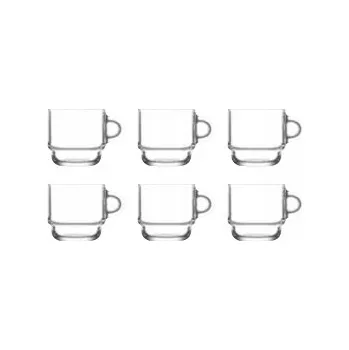 LAV COZY SADA 6 SKLENĚNÝCH ŠÁLKŮ NA KÁVU ČAJ 91 ML