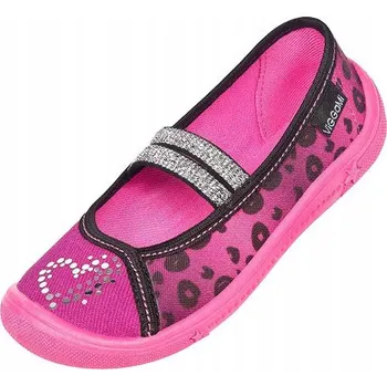 Dívčí bačkory Dívčí papuče s gumičkou a s potiskem fuchsie Viggami, velikost 35