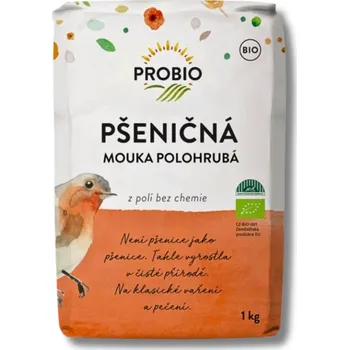 Mouka PROBIO | Mouka pšeničná polohrubá BIO • bílá mouka • pečení i zahušťování omáček a polévek • 1 kg