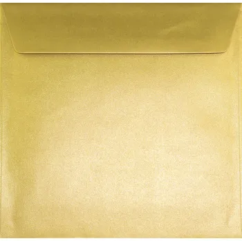 Obálka Čtvercové zlaté ozdobné obálky na pozvánky, přání, svatba, svátky, 25 kusů