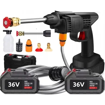 Vysokotlaký čistič PowerStream Akumulátorová tlaková myčka 35 Bar s měděným motorem, 3 typy trysek, vodním filtrem, inteligentní ochranou nabíjení a 2× Li-Ion bateriemi 36V ZDARMA