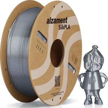 Filament Alzament PLA Silk 1 kg Silver ALZMNTS06