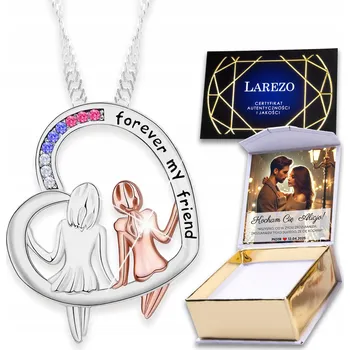 Náhrdelník Stříbrný náhrdelník s přívěskem srdce přátelství Best Friends Forever S POTISKEM