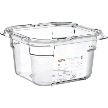 ARAVEN Gastronádoba GN 1/6, polykarbonát, integrovaný štítek, 100 mm, 1,5 l