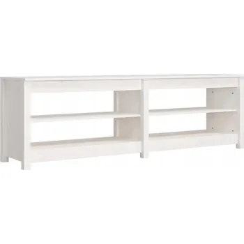 Botník Botník, bílá, 160x36,5x50 cm, masivní borovicové dřevo