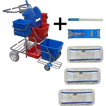 Úklidový vozík uklidshop Úklidový vozík TERRY LINE II + FLIPPER Mop sestava s 3mi návleky 40cm
