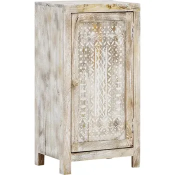 Koupelnový nábytek Masivní koupelnová spodní skříňka Bitna z mangového dřeva, lakovaná, přírodní barva