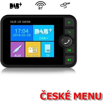 FM transmitter DAB rozhlasový přijímač + přehrávač