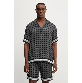 Pánská košile Košile Karl Lagerfeld pánská, černá barva, relaxed, 561881.605942 99X, vel. XXL