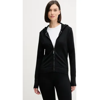 Dámská mikina Mikina Dkny dámská, černá barva, s kapucí, hladká, DP6J9678 99X, vel. L