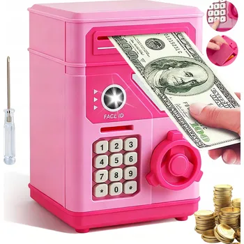 Pokladnička POKLADNIČKA BANKOMAT SEJF KÓD PIN ROZPOZNÁVÁNÍ OBLIČEJE DÁREK PRO DĚTI