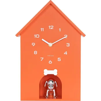 Hodiny Zvukové nástěnné hodiny Karlsson Dog House 36,5 x 26,5 cm KA6096OR oranžová 22X