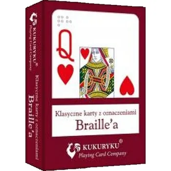 Pexeso Karty do gry czerwone ze znakami Braille'a