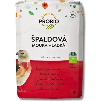 Mouka PROBIO | Mouka špaldová hladká bio • domácí chléb • jemně mletá • pečení i zahušťování • 1 kg