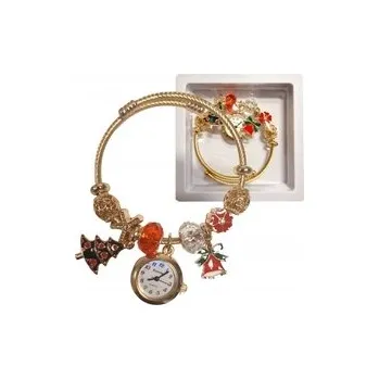 Náramek Módní vánoční náramek Pandorka s hodinkami – skvělý Dárek