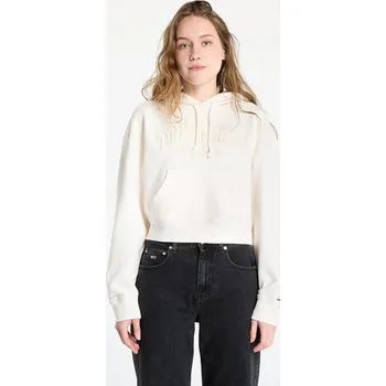 Pánská mikina Mikina Tommy Jeans Boxy Crop Varsity Hoodie White M