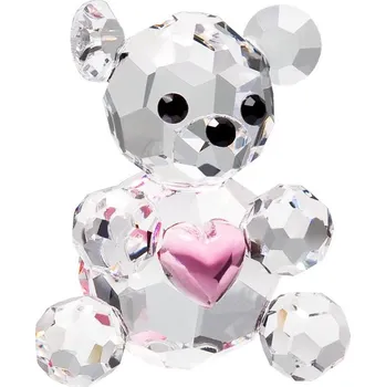 Preciosa Skleněná figurka Medvídek (mini) se srdcem z českého křišťálu Preciosa 0856 90