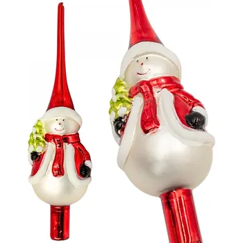 Vánoční dekorace Špička na vánoční stromek 28 CM Sněhulák