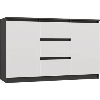 Dětská skříň Komoda Malwa 2D3S ANTRACIT BÍLÁ