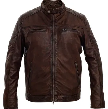 MAX Pánská kožená bunda MOTI - 2 hnědá