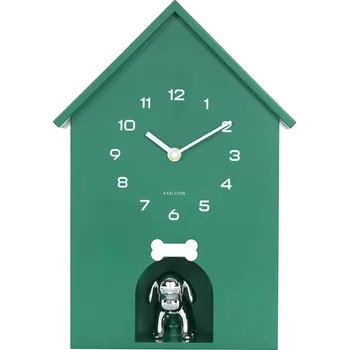 Nástěnné hodiny Karlsson Dog House 36,5 cm KA6096GR zelená 76X