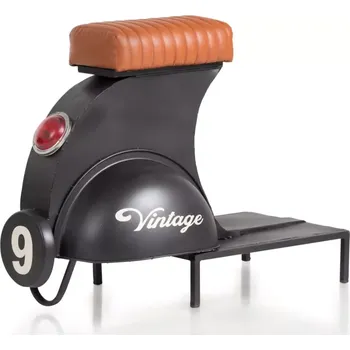 Barová židle Barová stolička Skútr, lakovaný kov, hnědá / černá