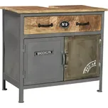 Masivní umyvadlová skříňka Pinetown z mangového dřeva a kovu, lakovaná, vícebarevná – 71×35×63 cm