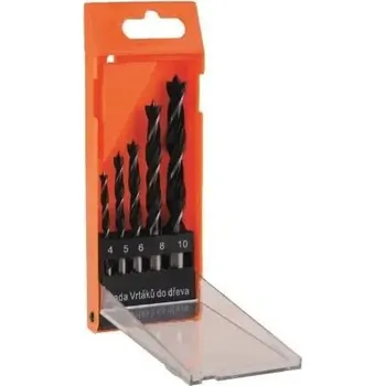 Vrták Nářadí Euro Vrták do dřeva, SADA, 4 - 10 mm, 5 ks, plast