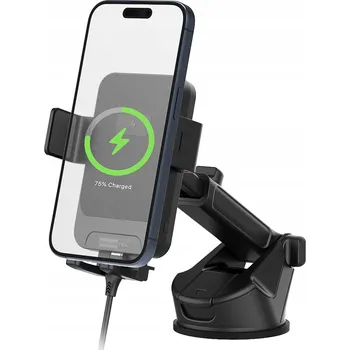 Držák do auta na telefon s 15W indukční nabíječkou na palubní desku/sklo