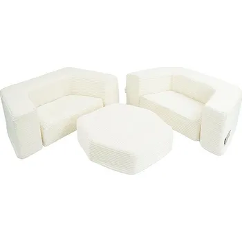 Pohovka Flumi modulární dětská pohovka z pěny 6 dílů Manšestr, krémová