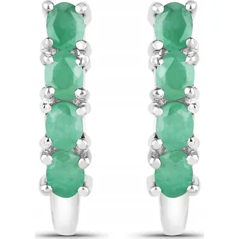 Náušnice STŘÍBRNÉ NÁUŠNICE S PŘÍRODNÍMI SMARAGDY