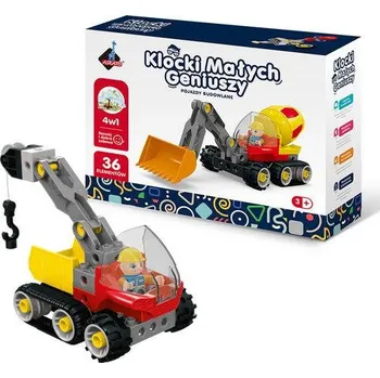 ostatní stavebnice STAVEBNICE MALÝCH GENIŮ KONSTRUKČNÍ - 36 DÍLKŮ STAVEBNÍ VOZIDLA 4V1